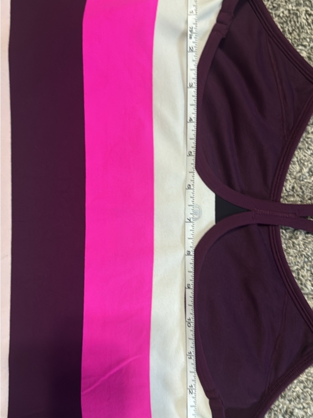 lululemon Pink & Raspberry Striped Power Y Tank S/M - Picture 3 of 5